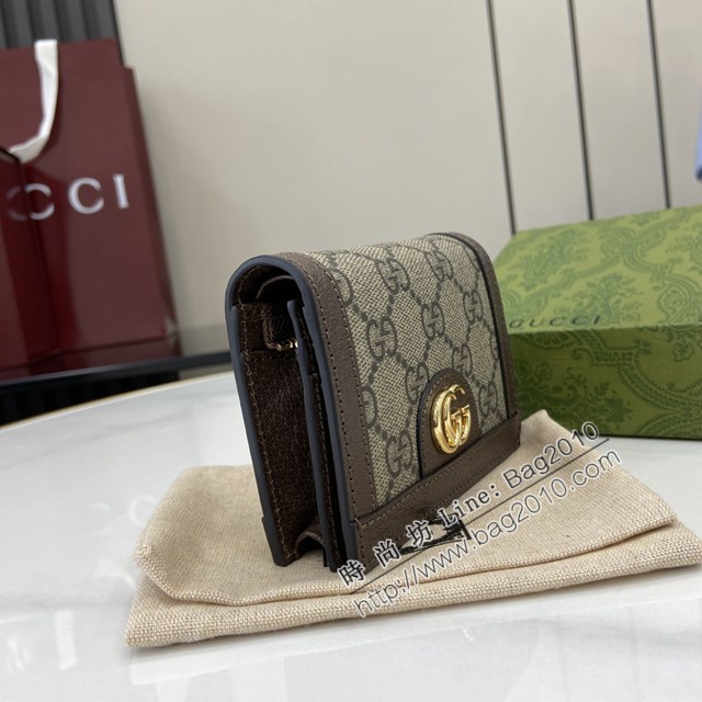 Gucci專櫃古馳最新款Ophidia系列短款卡包錢夾 jh2836型號：772308